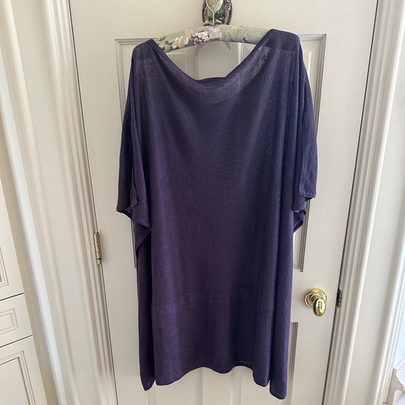 BRYN WALKER PURPLE BOAT NECK TUNIC  WITH DRAWSTRING-EUC/XL - Picture 2 of 11